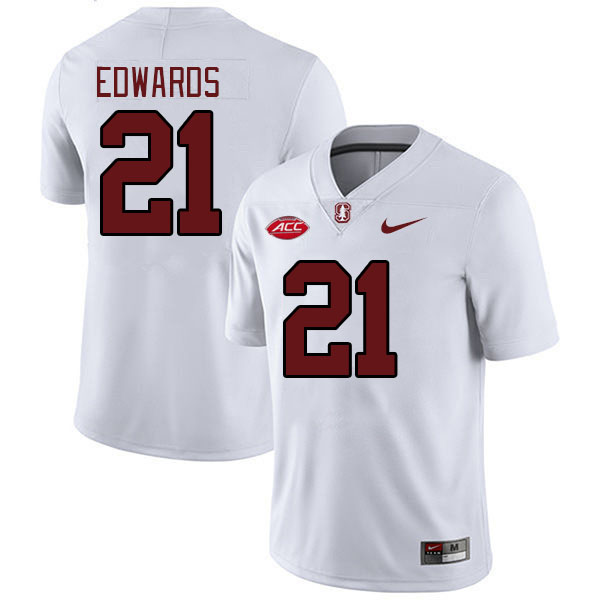 Men #21 Scotty Edwards Stanford Cardinal 2024 ACC Conference College Football Jerseys Stitched-White